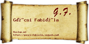 Gácsi Fabióla névjegykártya